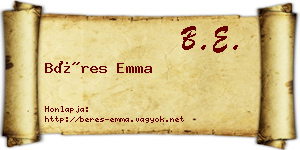 Béres Emma névjegykártya